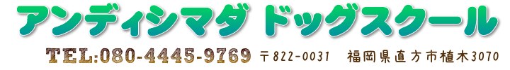 アンディシマダ ドッグスクール TEL：080-4445-9769 〒822-0031 福岡県直方市植木3070